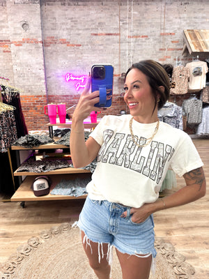 Camo Darlin' Comfort Color Tee - Cream