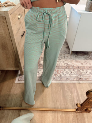 Georgina Striped Pants - Mint