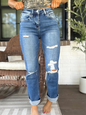 Consistent High Rise Slim Straight Leg Jeans