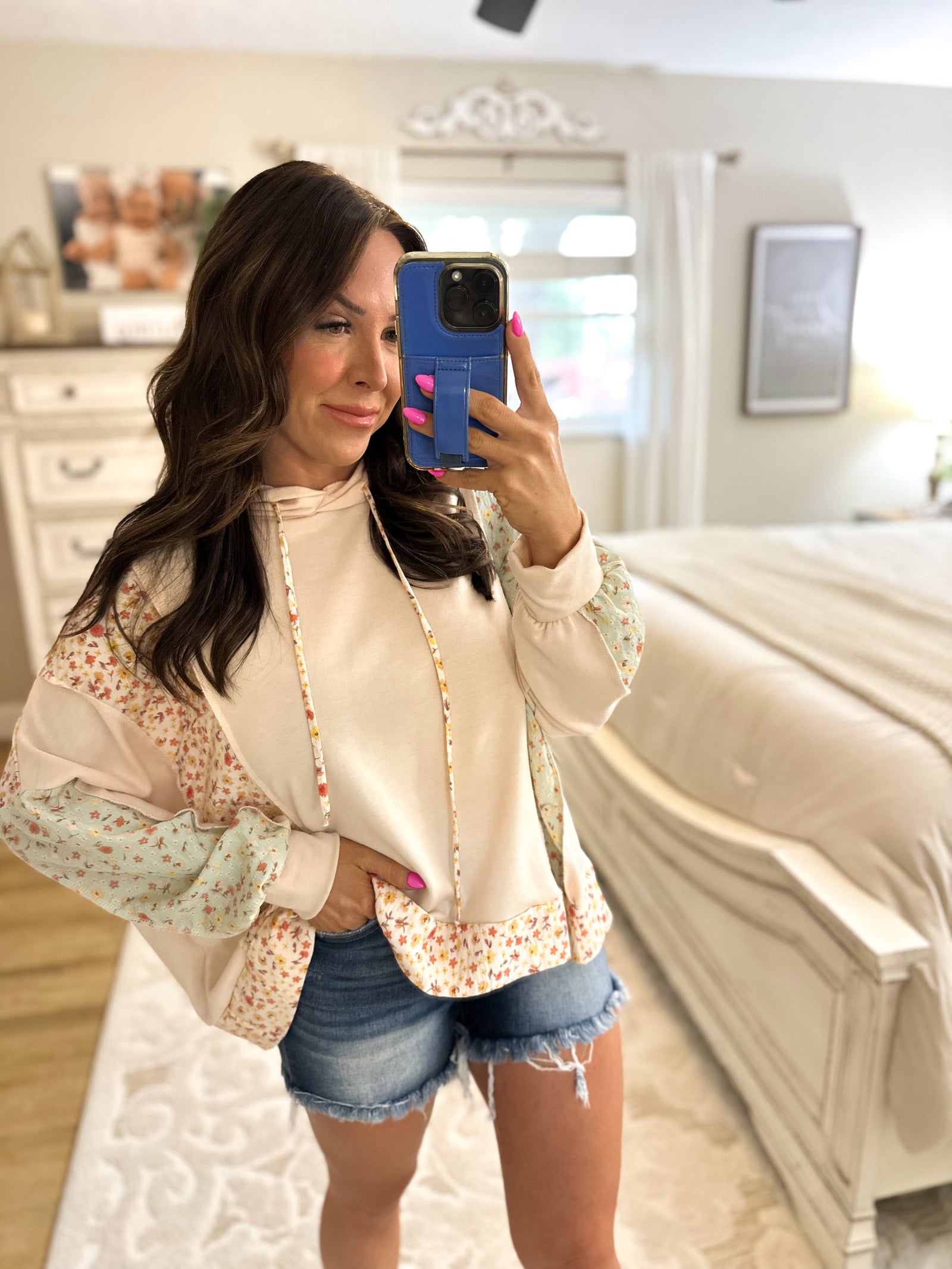 Hartley Bubble Sleeve Floral Hoodie