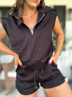 Lucky To Have You Scuba Short  Set - Black