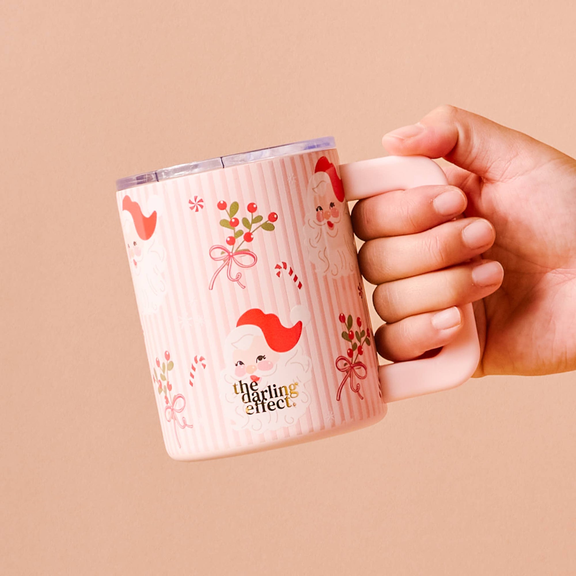 14 oz Insulated Mug-Holly Jolly Santa