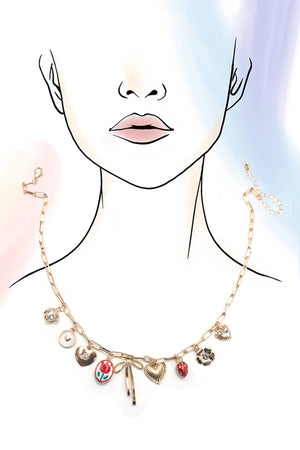 Everything Sweet Floral Heart Charm Necklace