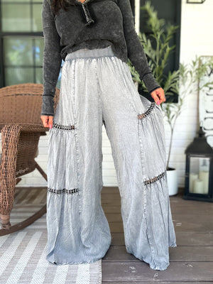 Ella Lace Trim Flowy Pants