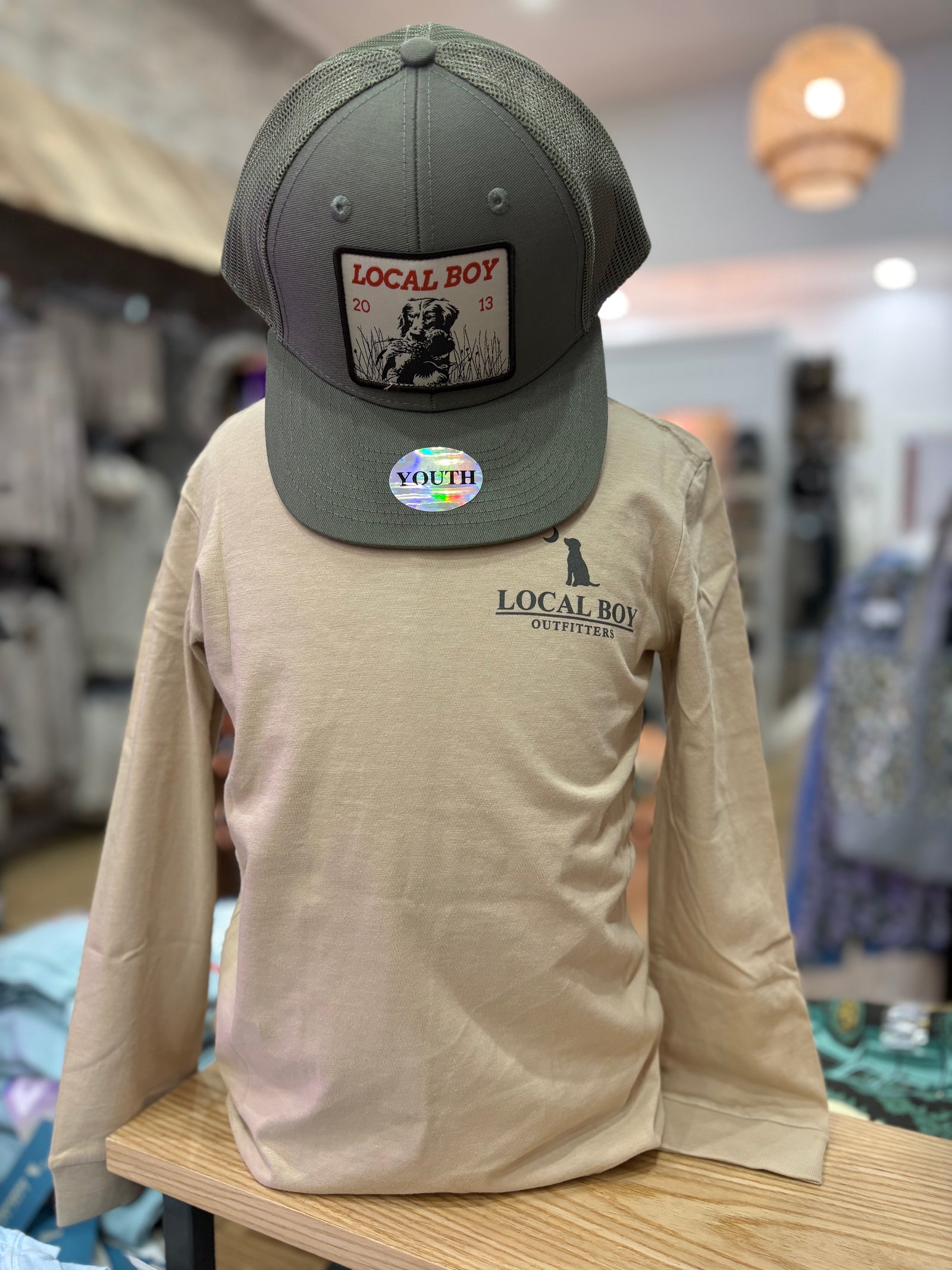 Youth Local Boy Brush Dog & Moon Camo Long Sleeve Tee