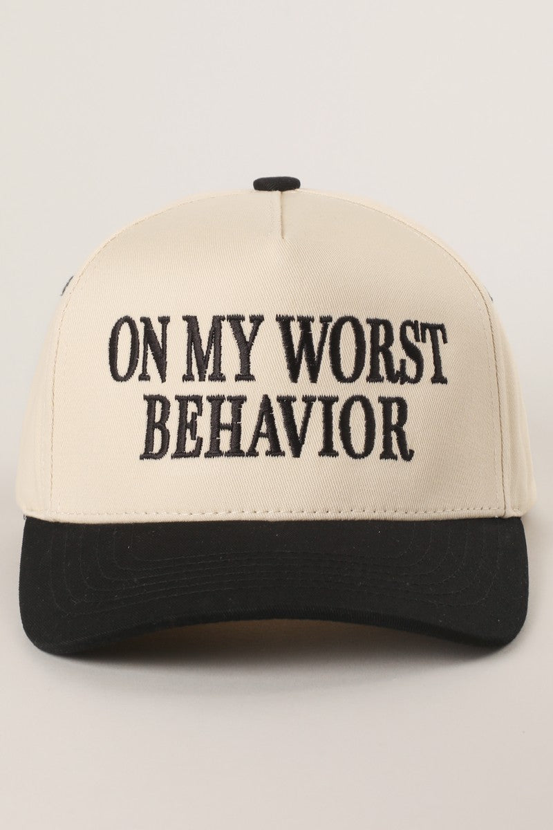 On My Worst Behavior Trucker Hat