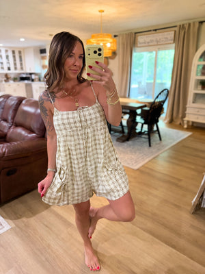 Avery Plaid Flowy Fit Romper
