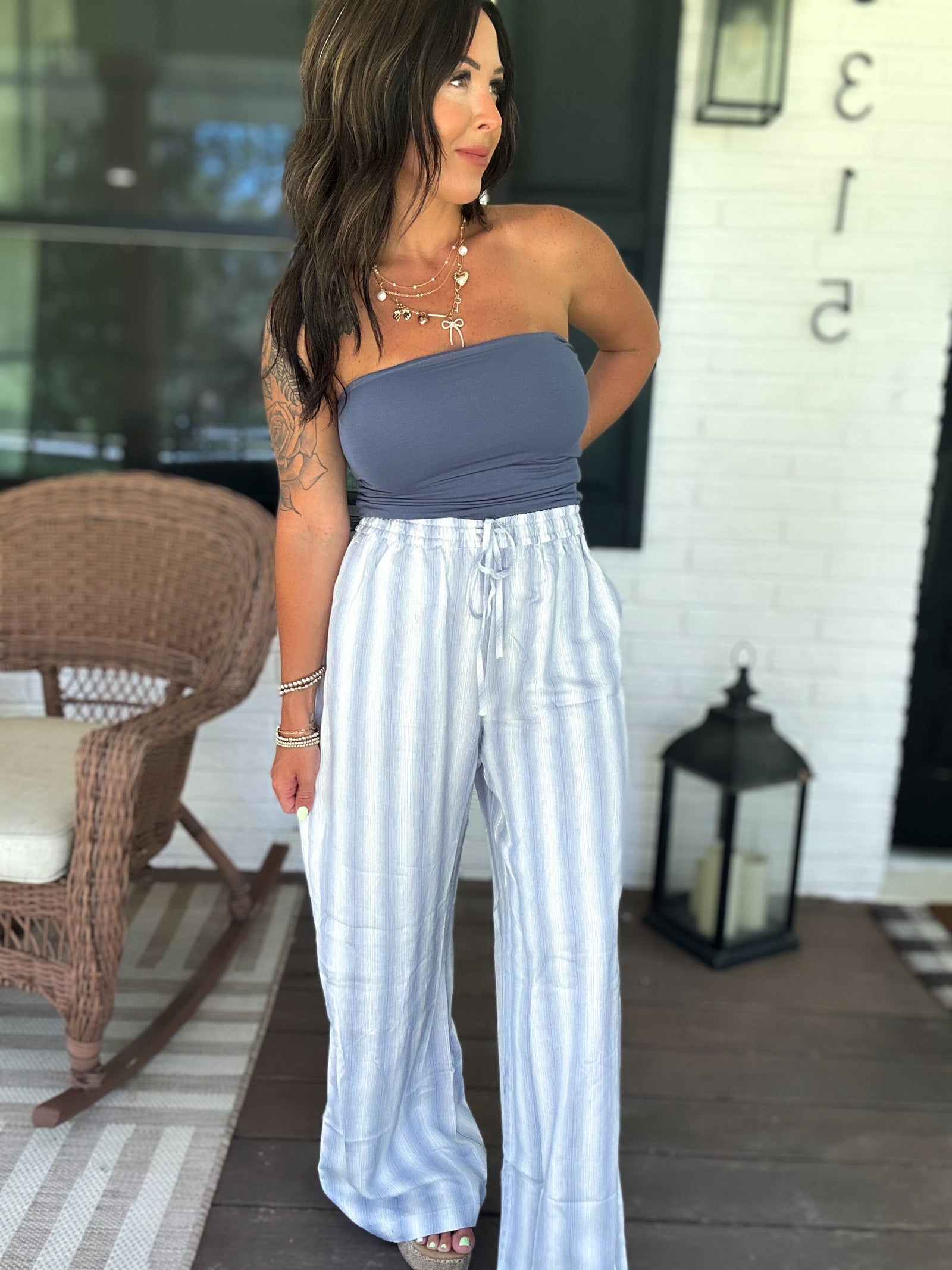 Nothing Compares Double Lined Strapless Top - Denim