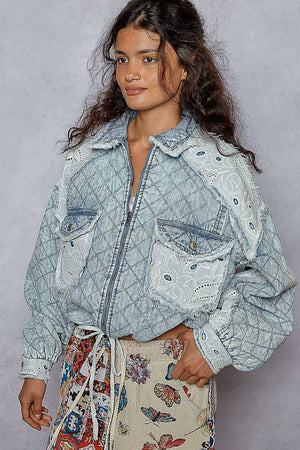 Izzy Lace Denim Quilted Jacket