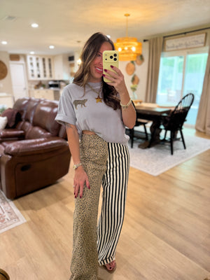 Mandi Mix & Match Leopard Stripe Jeans