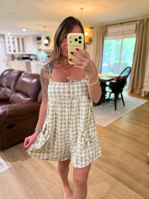 Avery Plaid Flowy Fit Romper