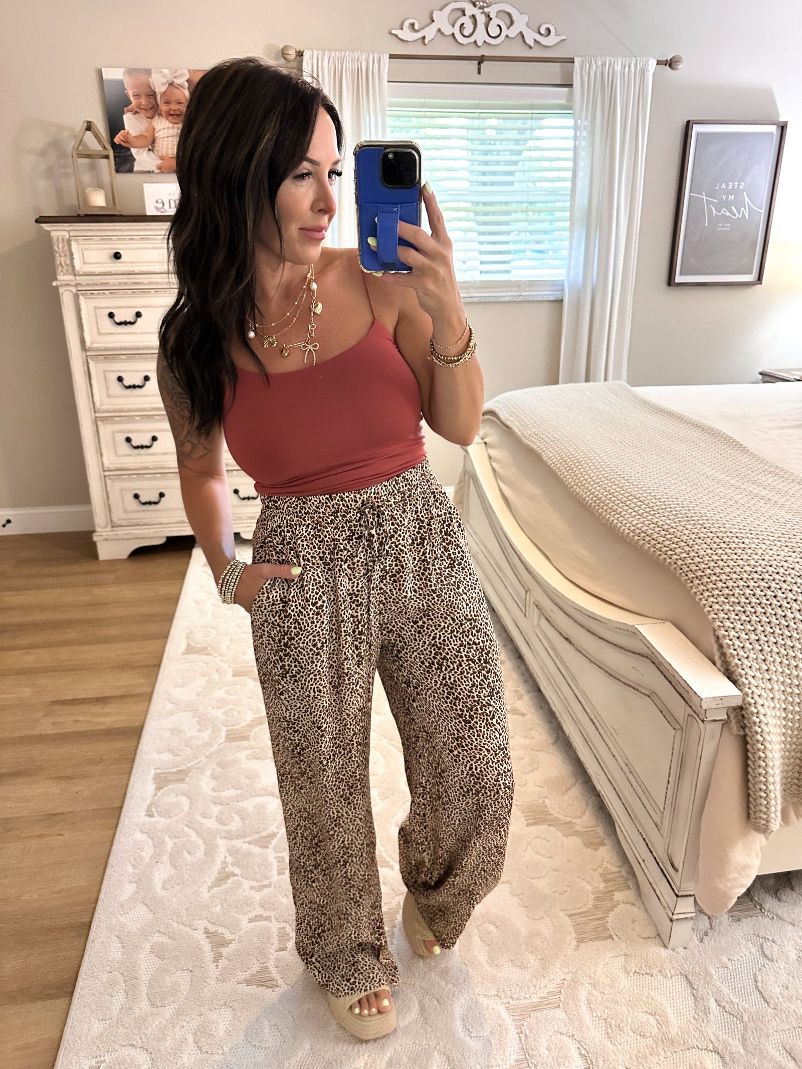 Feelin' Fancy Leopard Print Wide Leg Pants
