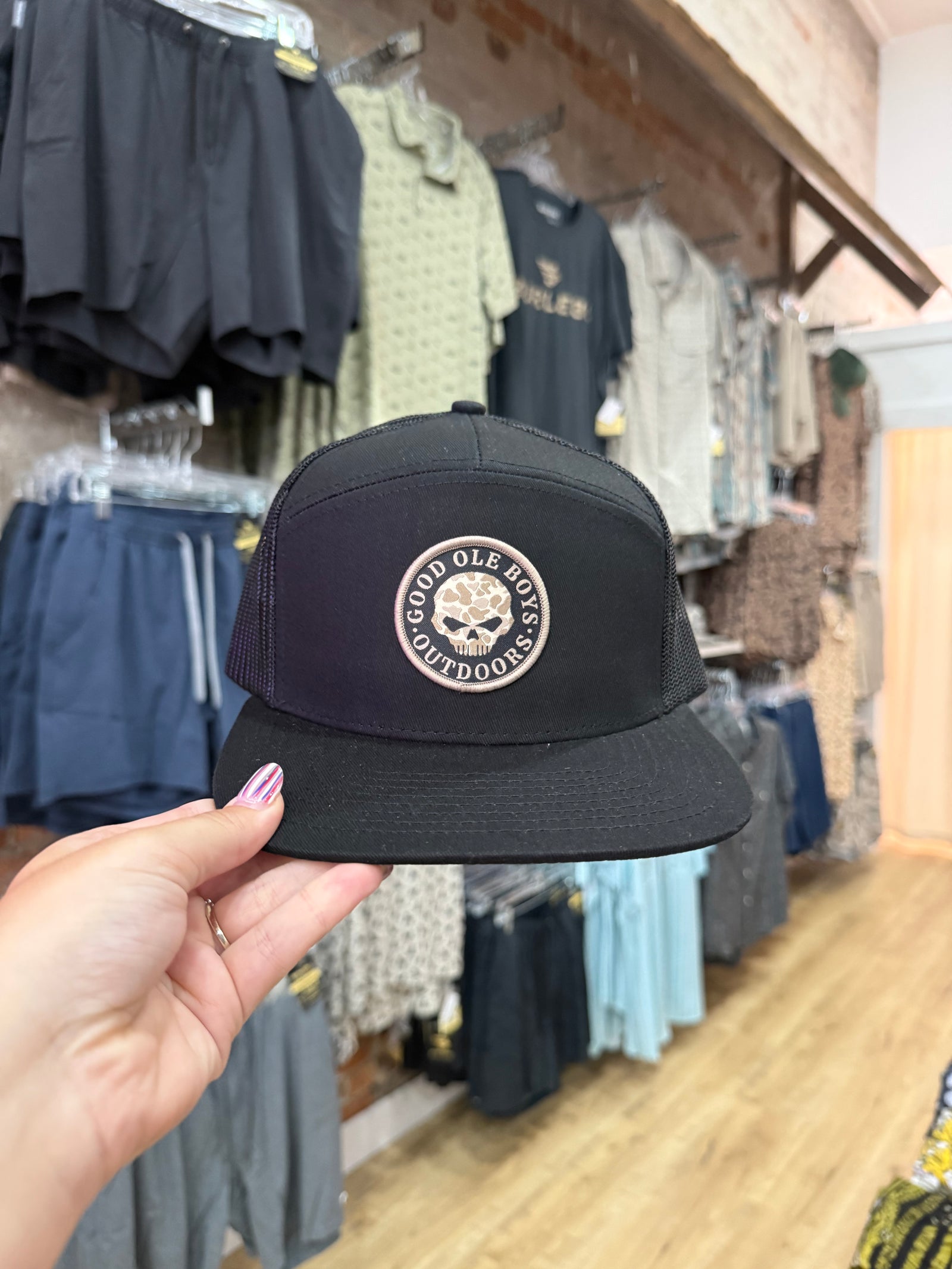 Good Ole Boys Skull Patch Black Hat
