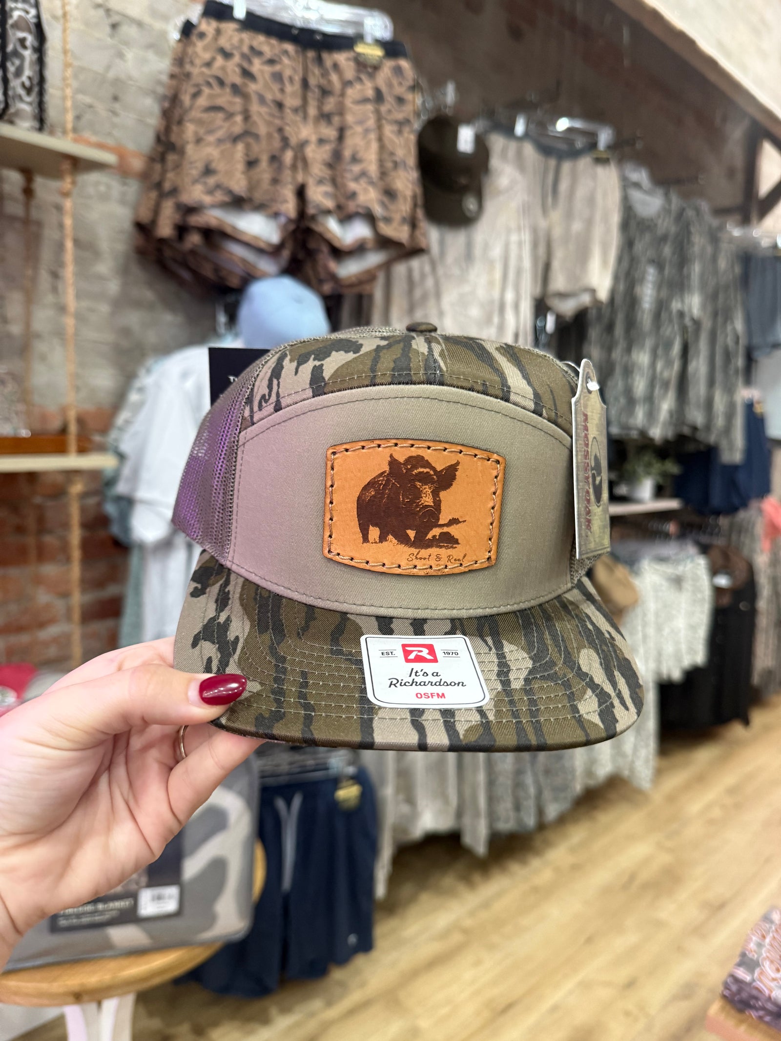 Shoot & Reel Bottomland Boar Hog Patch Hat
