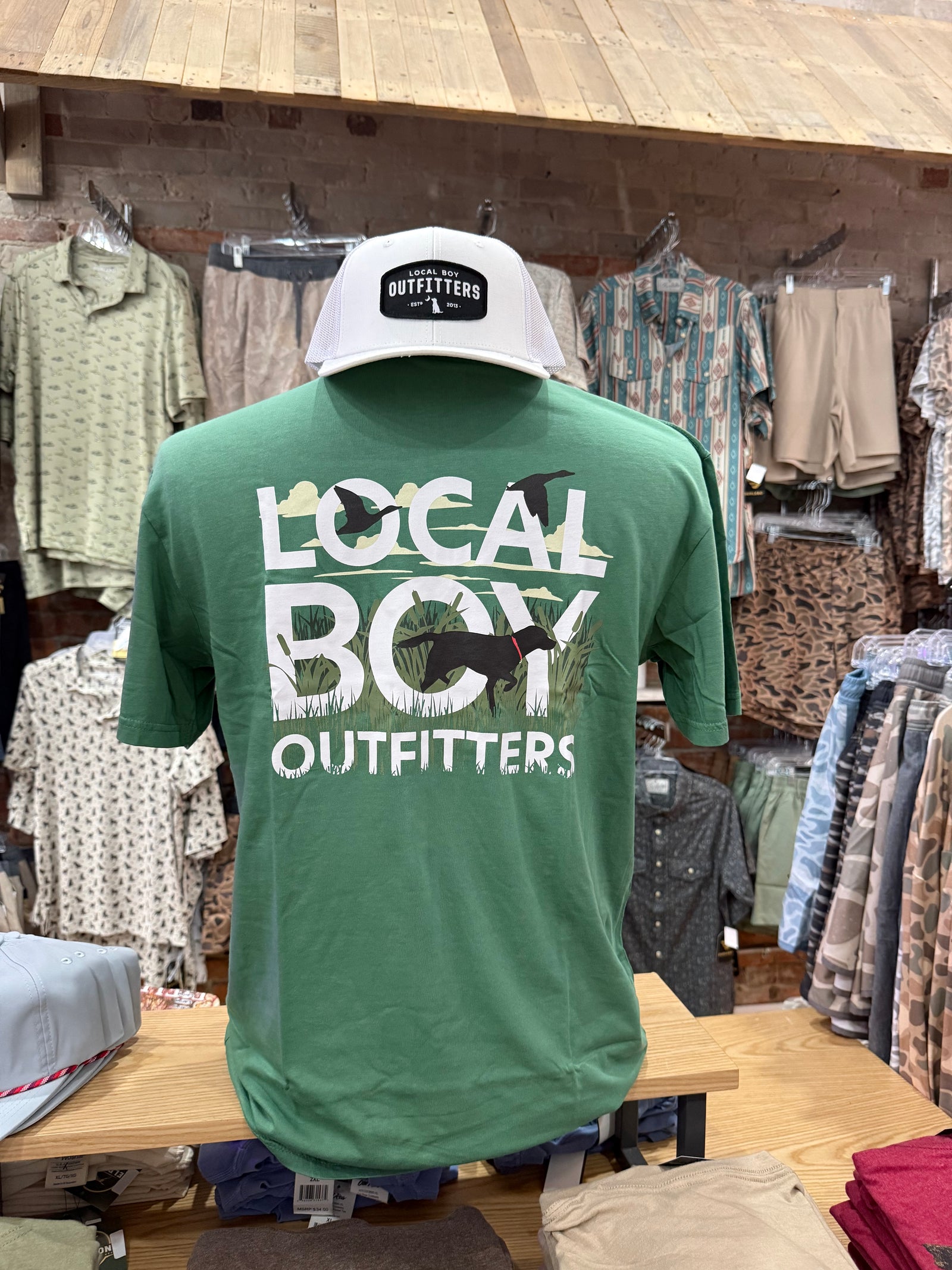 Local Boy Text & Tail Tee - Light Green