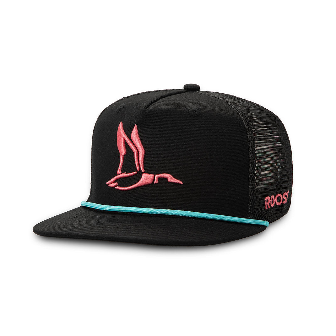 Roost Black w/ Pink Duck Canvas Rope Hat