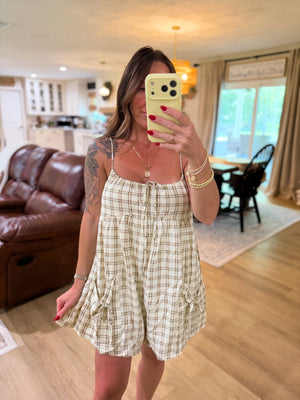 Avery Plaid Flowy Fit Romper