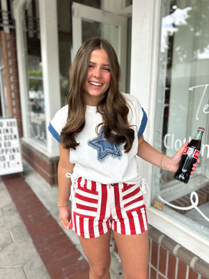 Touch of Freedom Red Striped Shorts