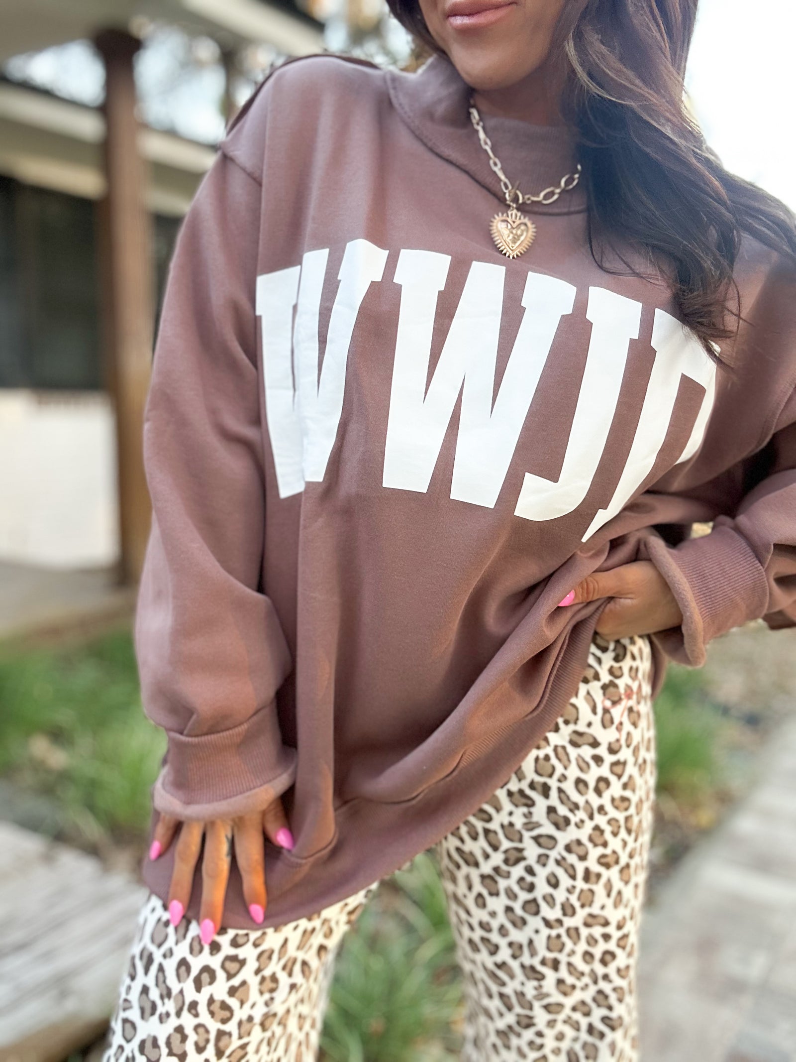 WWJD & Amen Reversible Mock Neck