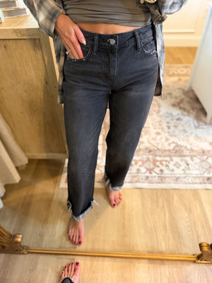 Danielle Mid Rise Slim Jeans - Black