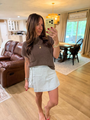 Kennedy Acid Washed Stripe Mini Skort