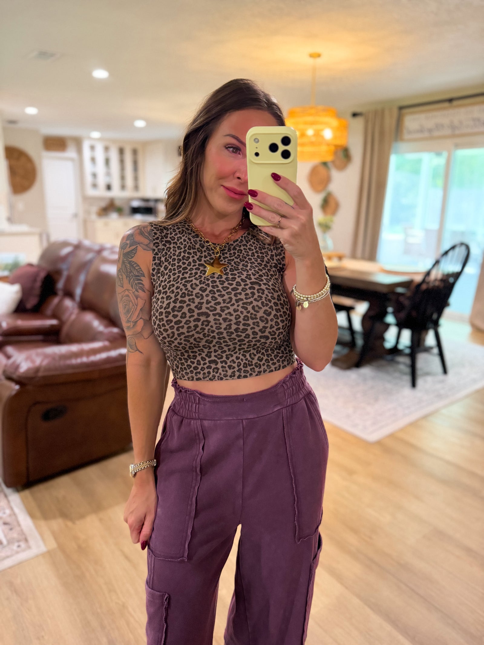Ivy Leopard Print Sleeveless Tank