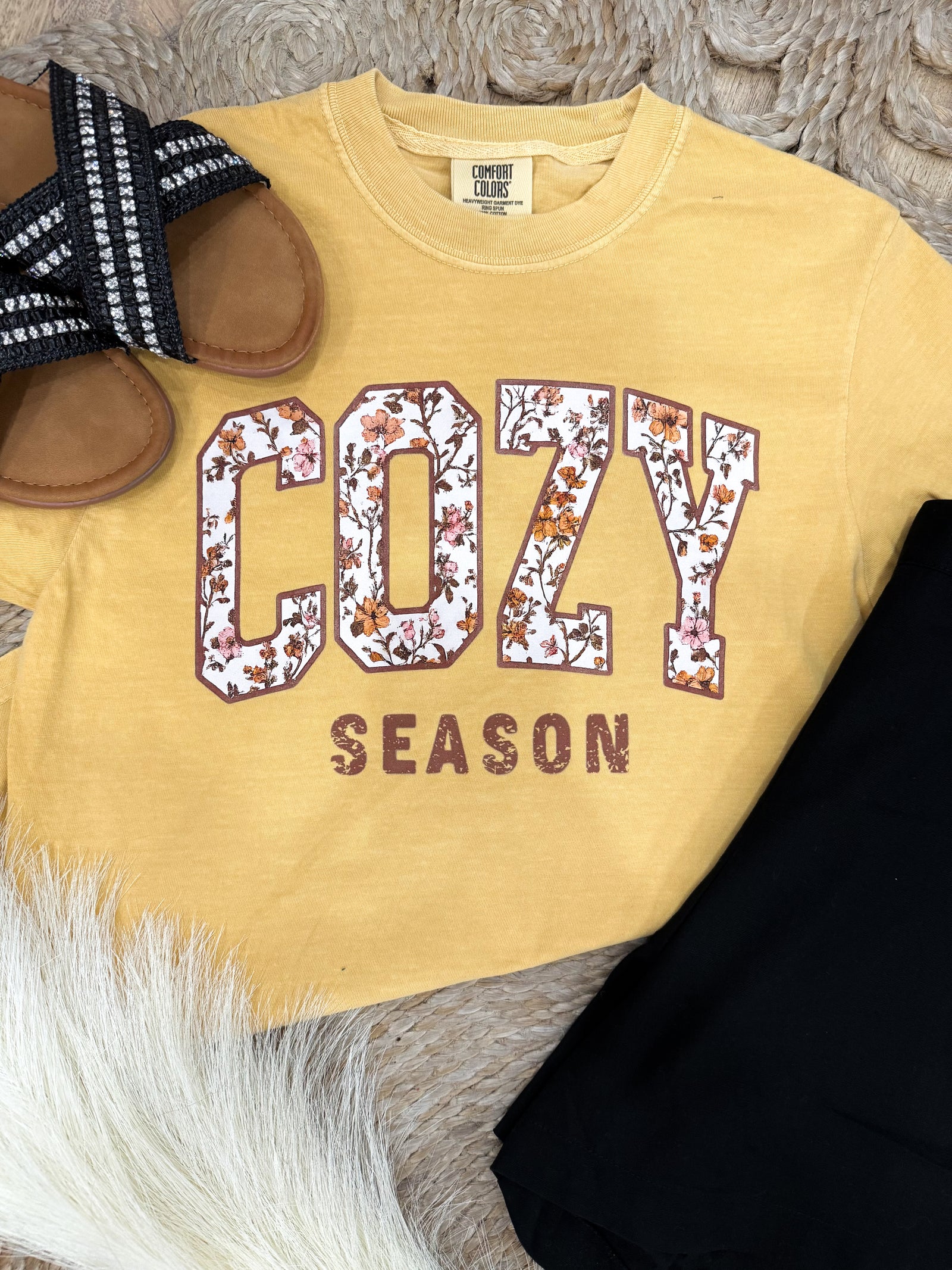 Cozy Season Comfort Colors Tee - Mustard