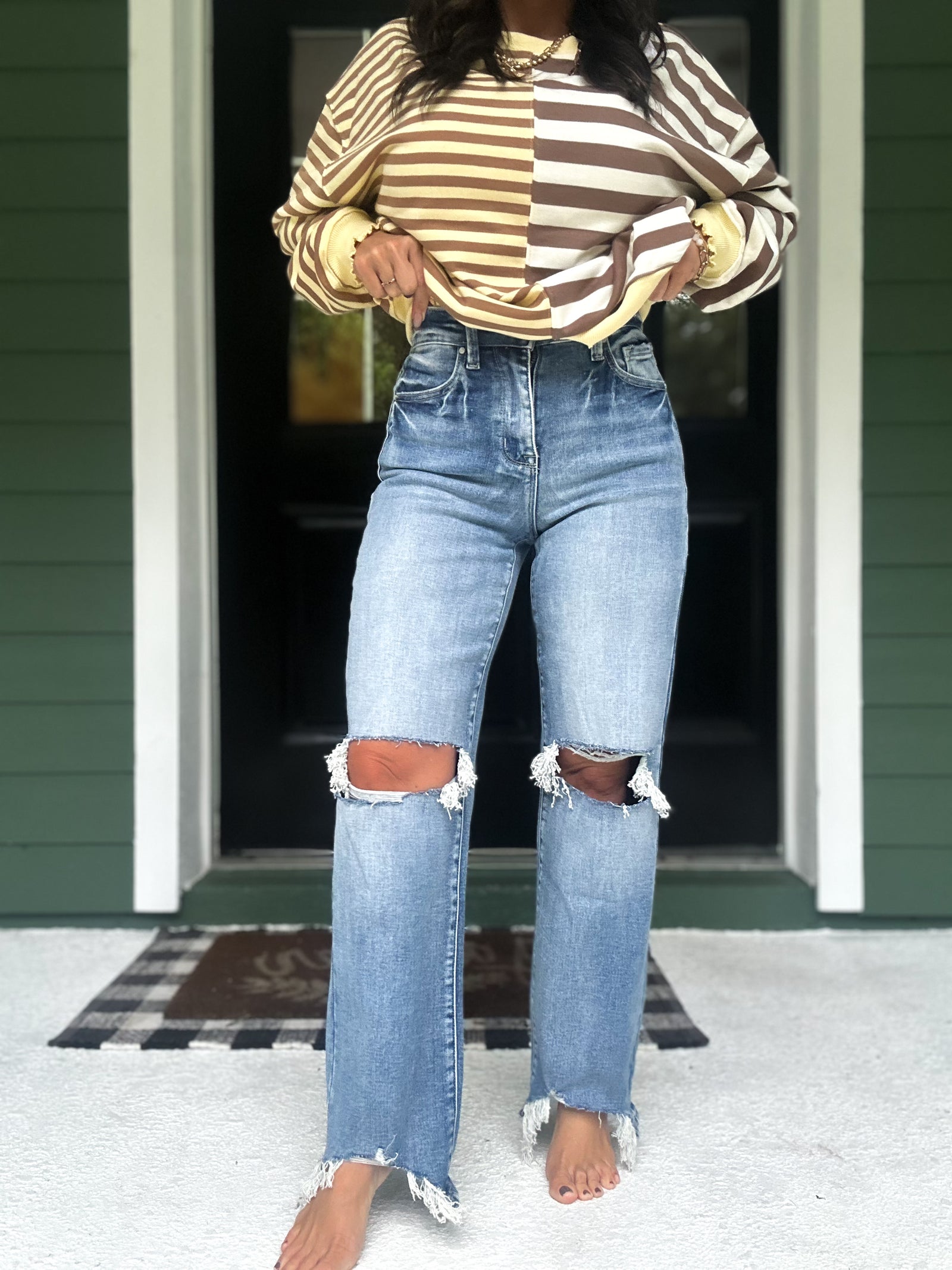 Madison High Rise Stretch Slim Wide Leg