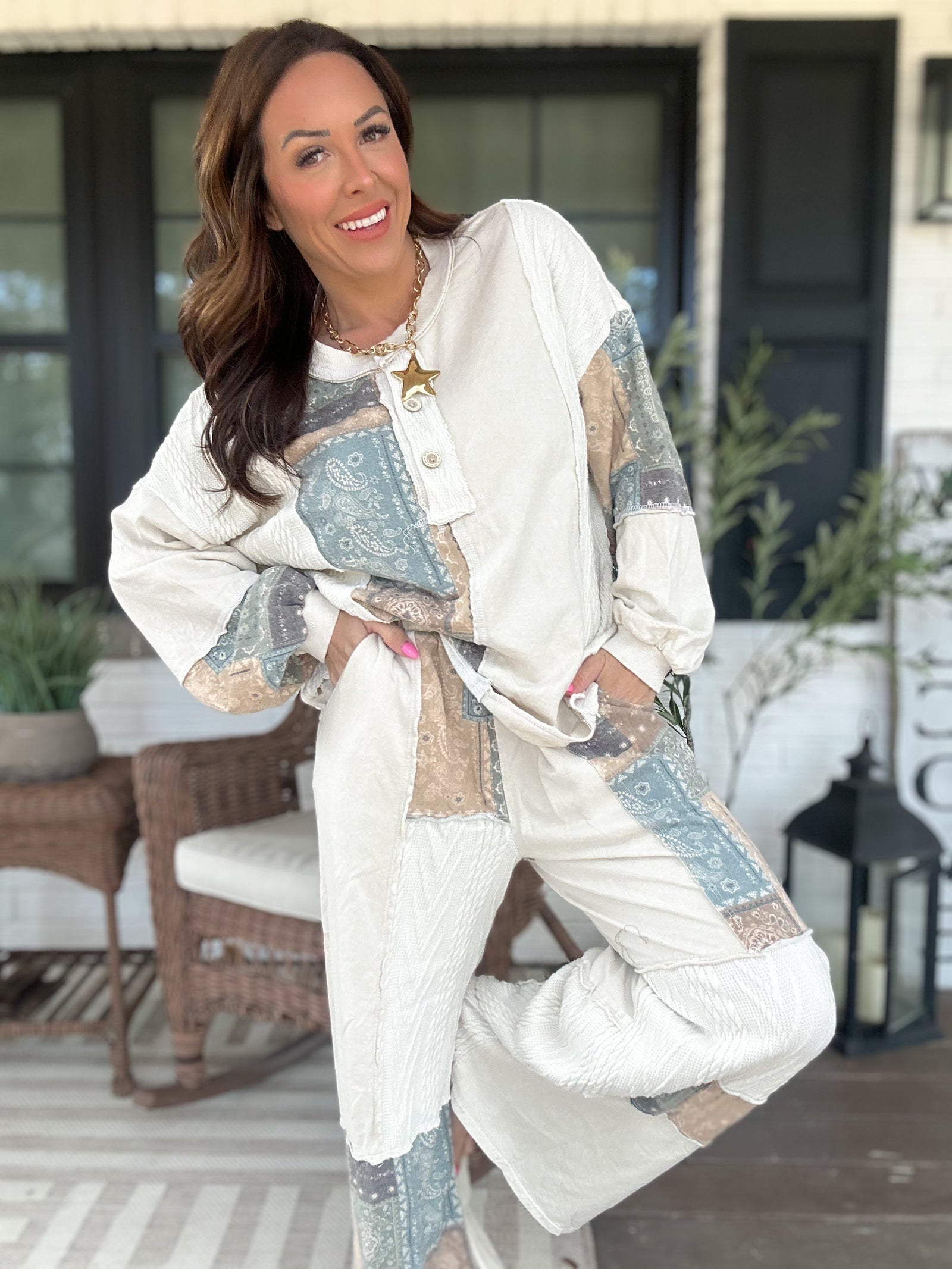 Gemma Bandana Patchwork Top