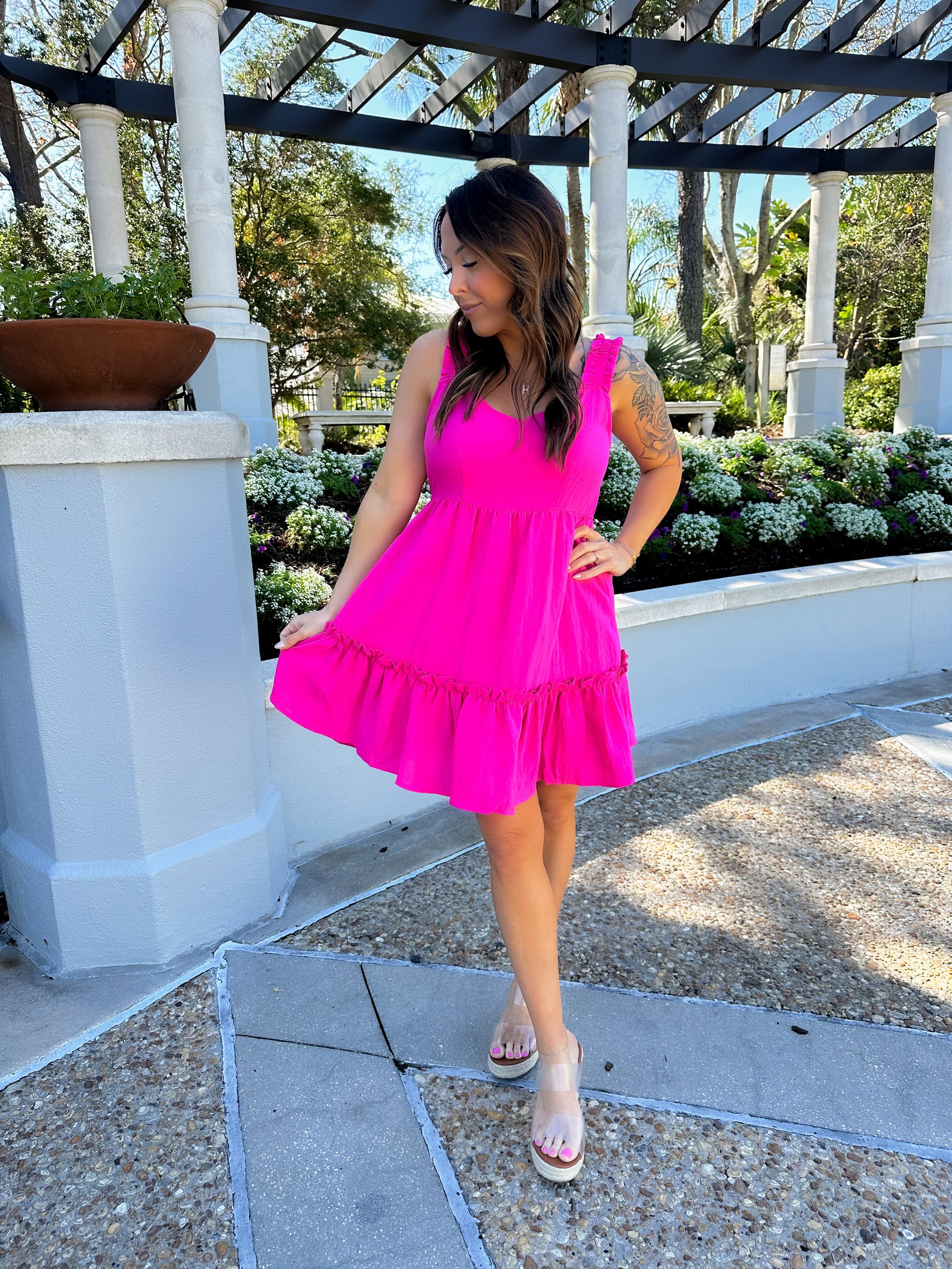 Find A Getaway Dainty Dress - Pink