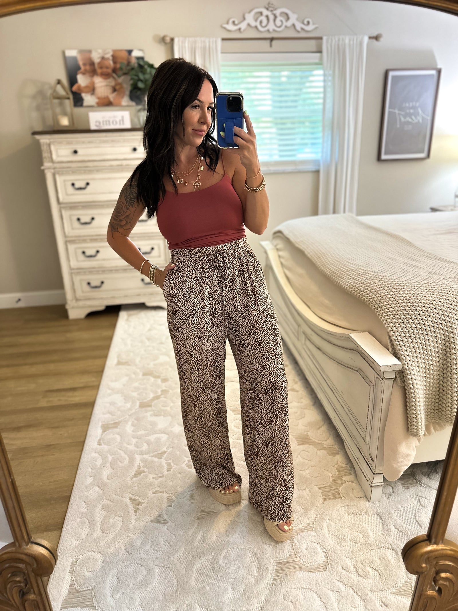 Feelin' Fancy Leopard Print Wide Leg Pants