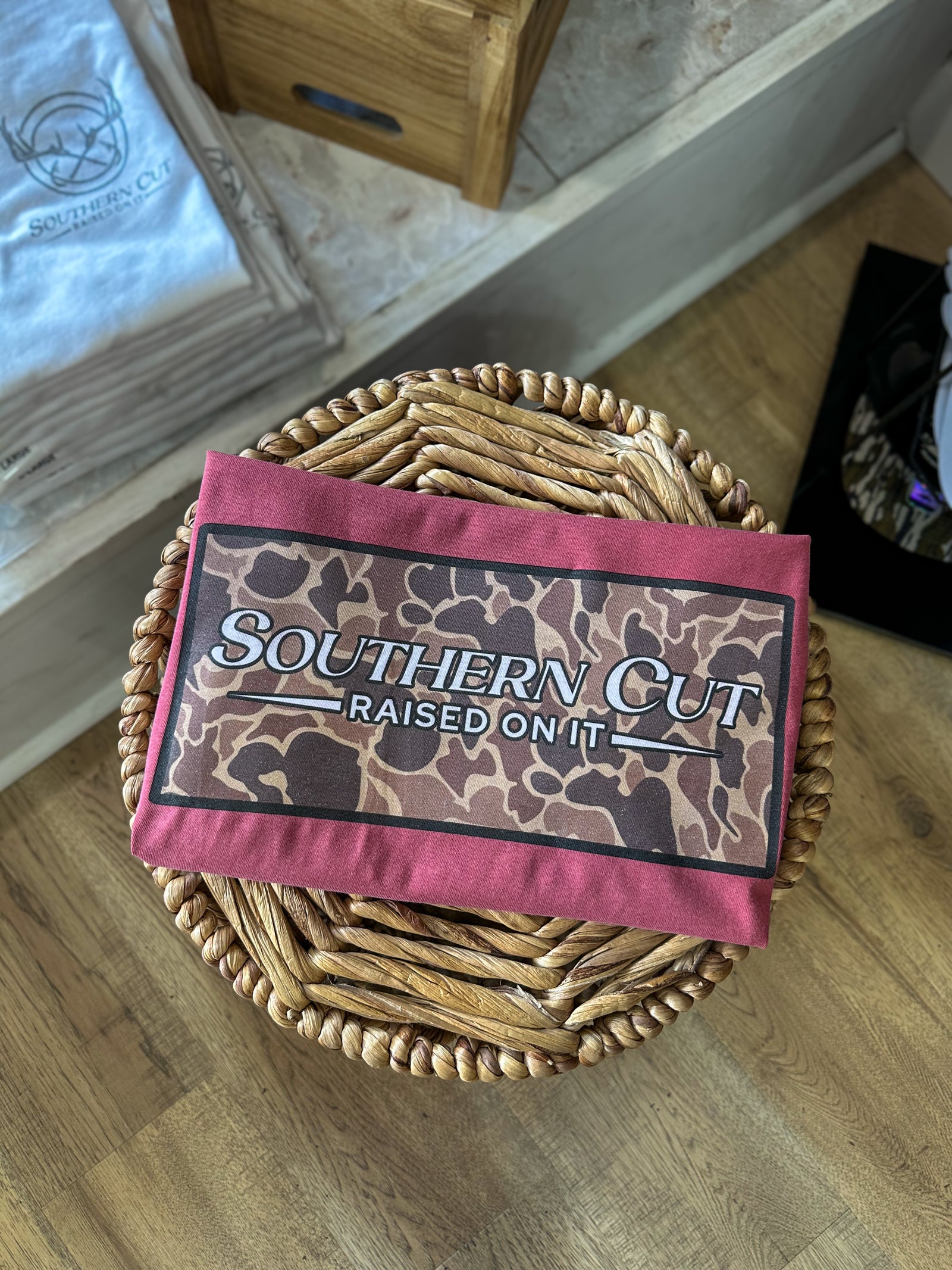 Southern Cut Comfort Colors Tee - Crimson Duck Camo