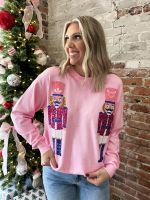Sequin Nutcracker Sweater Top