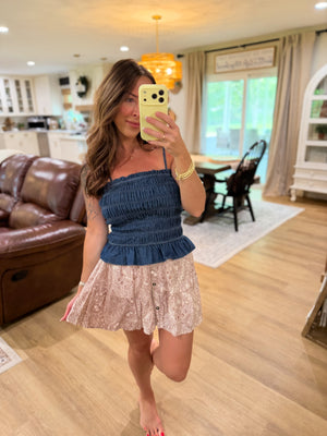 Andi Printed Button Up Skirt - Cocoa