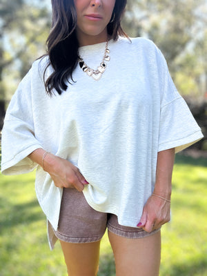 DOORBUSTER - Karli Side Slit Top - Vanilla