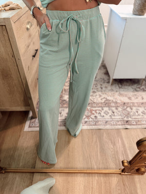 Georgina Striped Pants - Mint