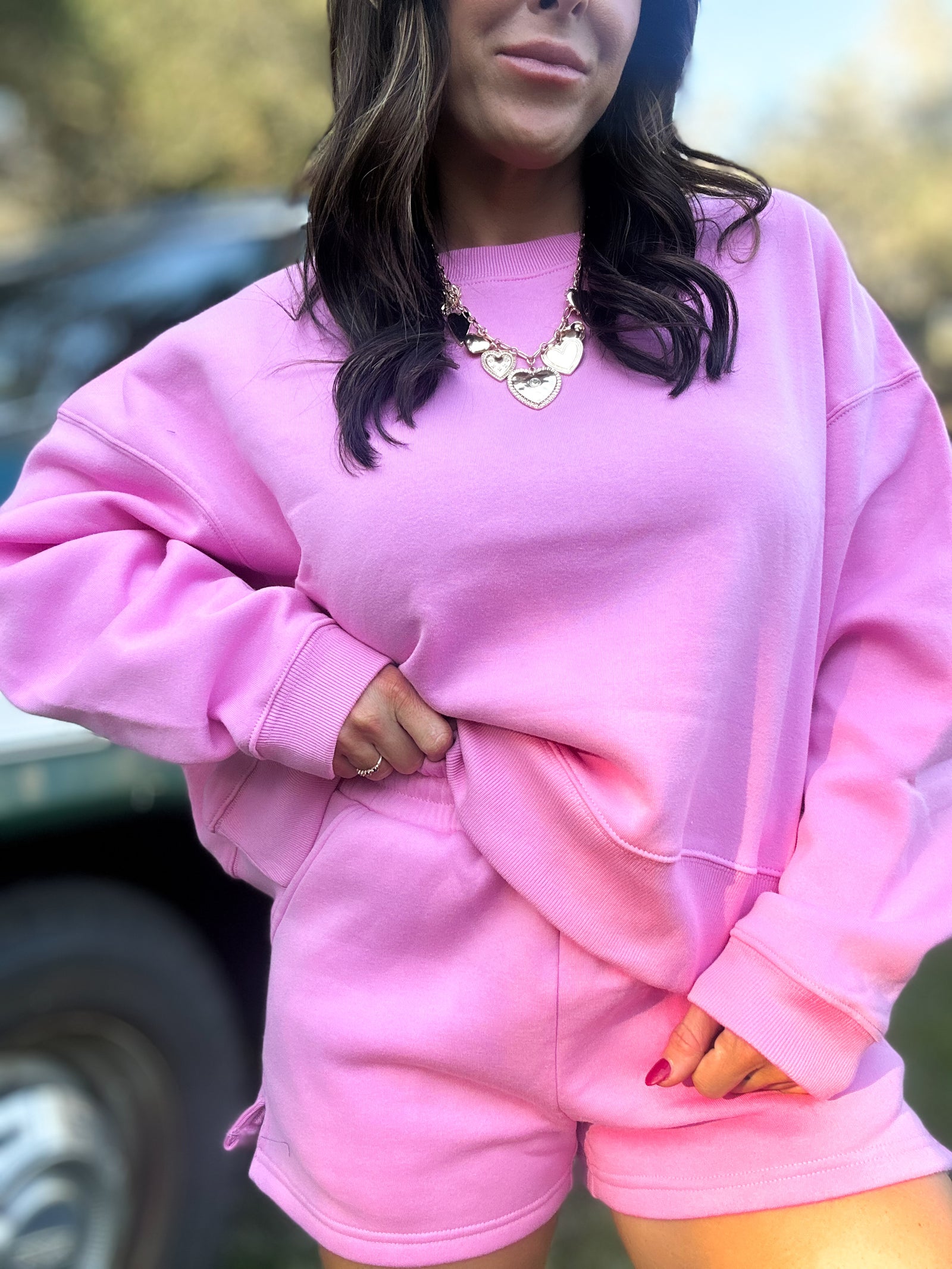 DOORBUSTER - Gabi Round Neck Pullover Candy Pink