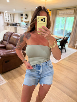 Chelsea Double Lined Tube Top - Sage