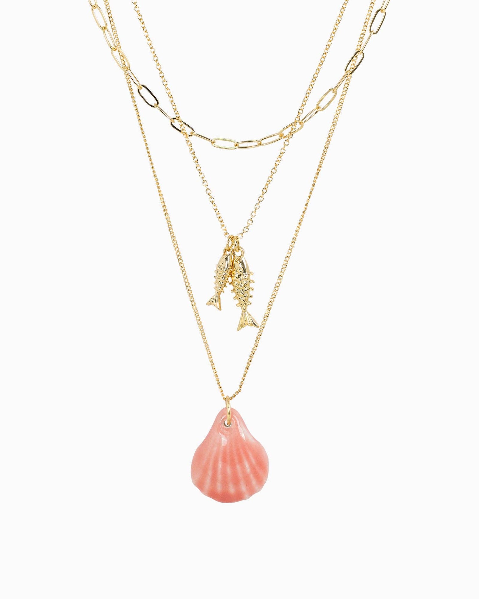 Beach Mode Layered Fish Shell Necklace