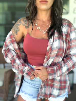 Layton Plaid Button Down Top