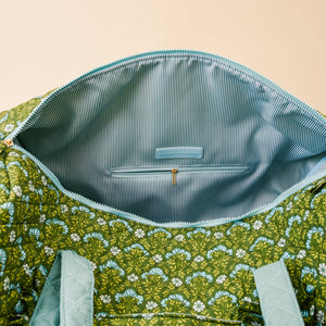 On-the-Go Quilted Weekender Bag-Everbloom Forest Green