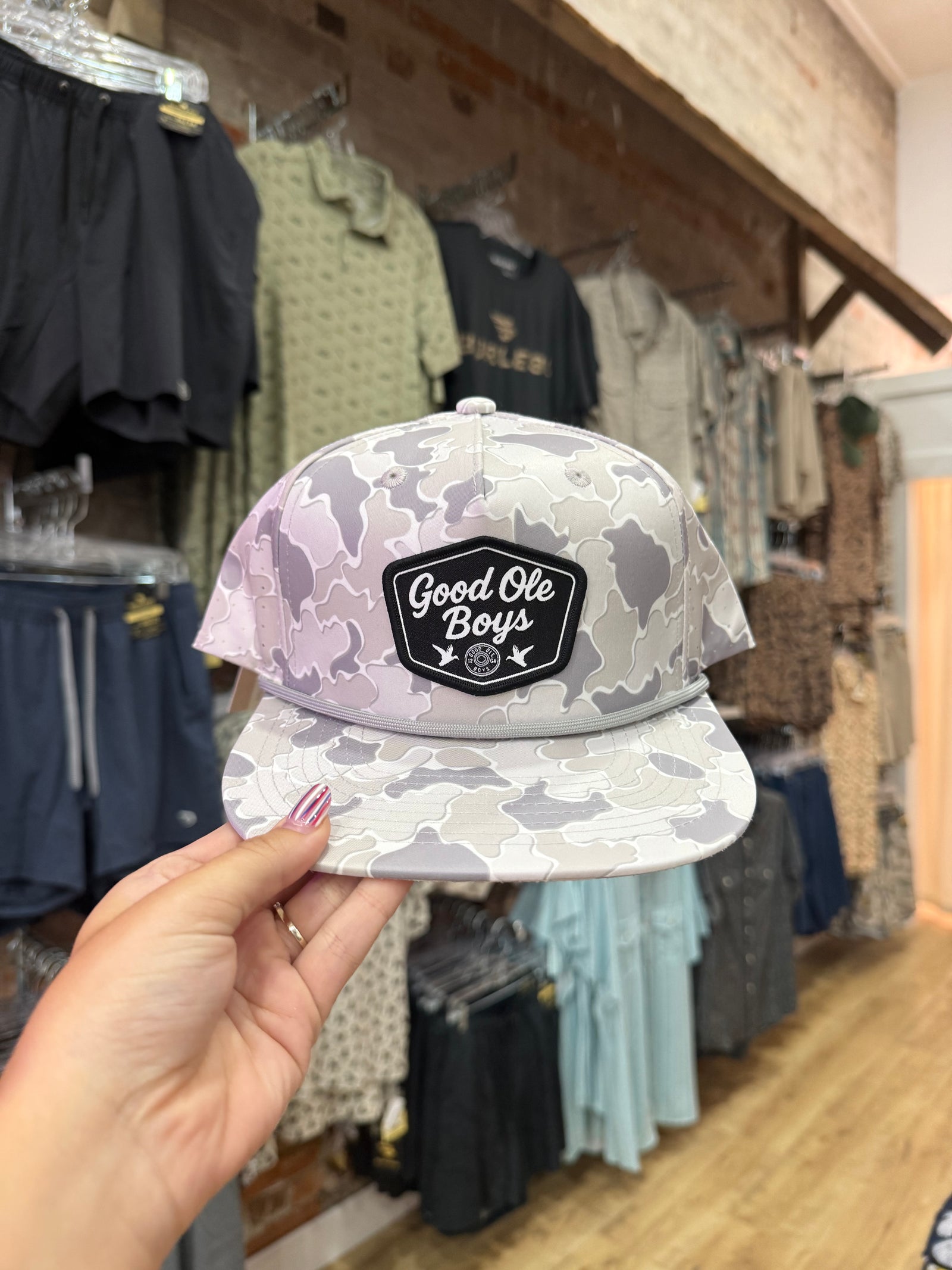 Good Ole Boys Patch White Camo Rope Hat
