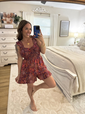 Lane Floral Smocked Bodice Romper