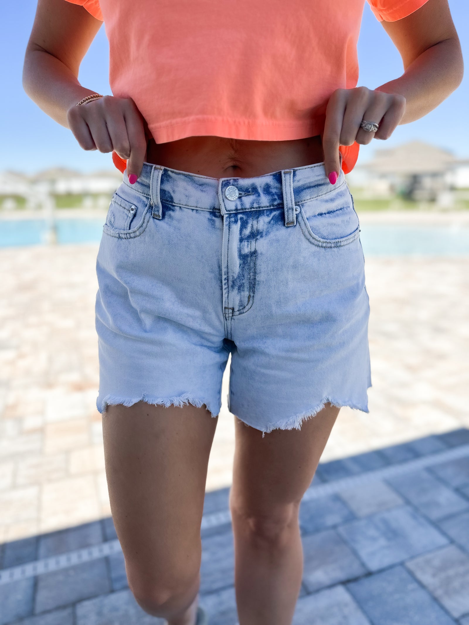 Brittney High Rise Mom Shorts