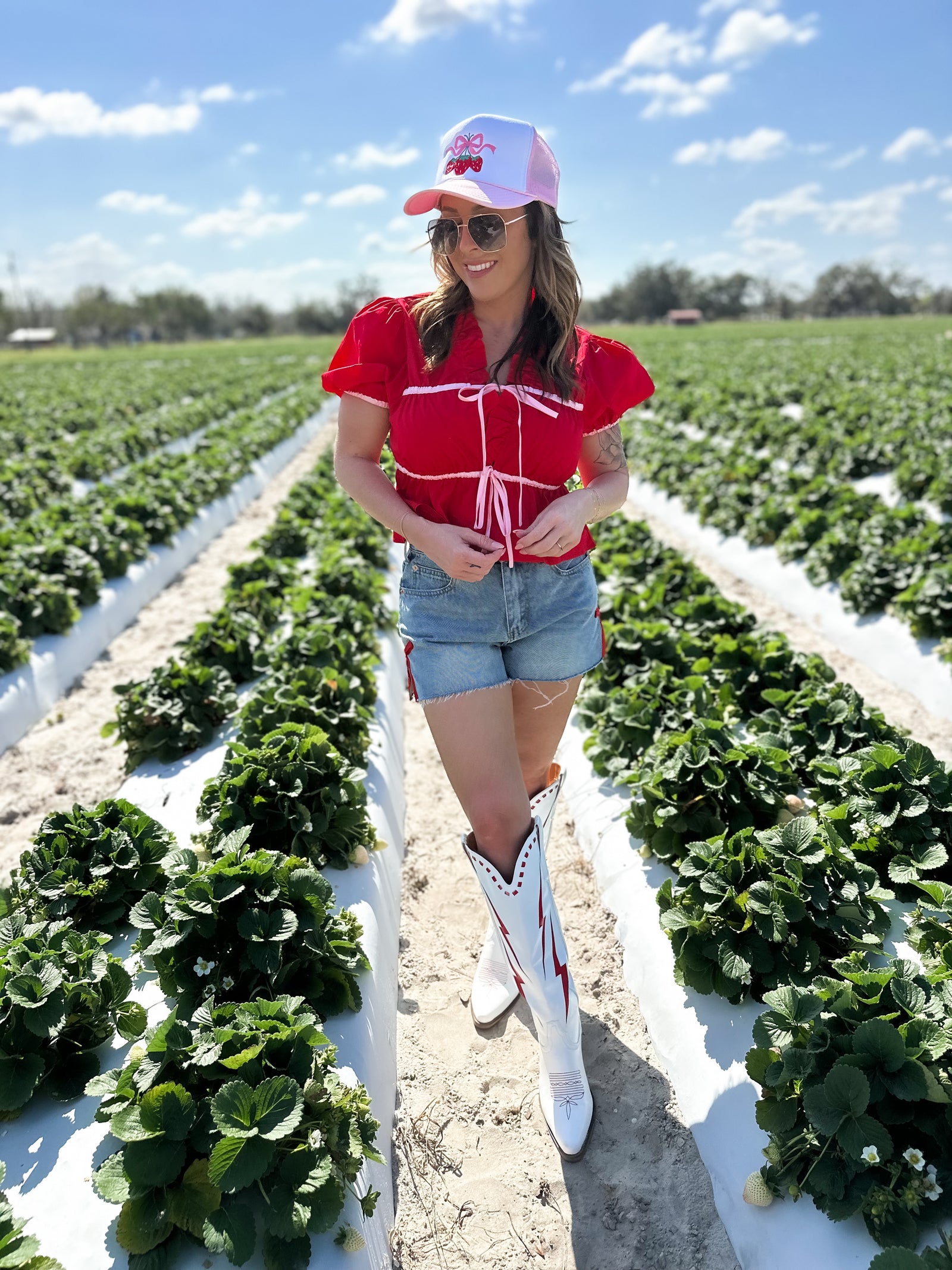 Keep On Wishing Ribbon Puff Sleeve Top