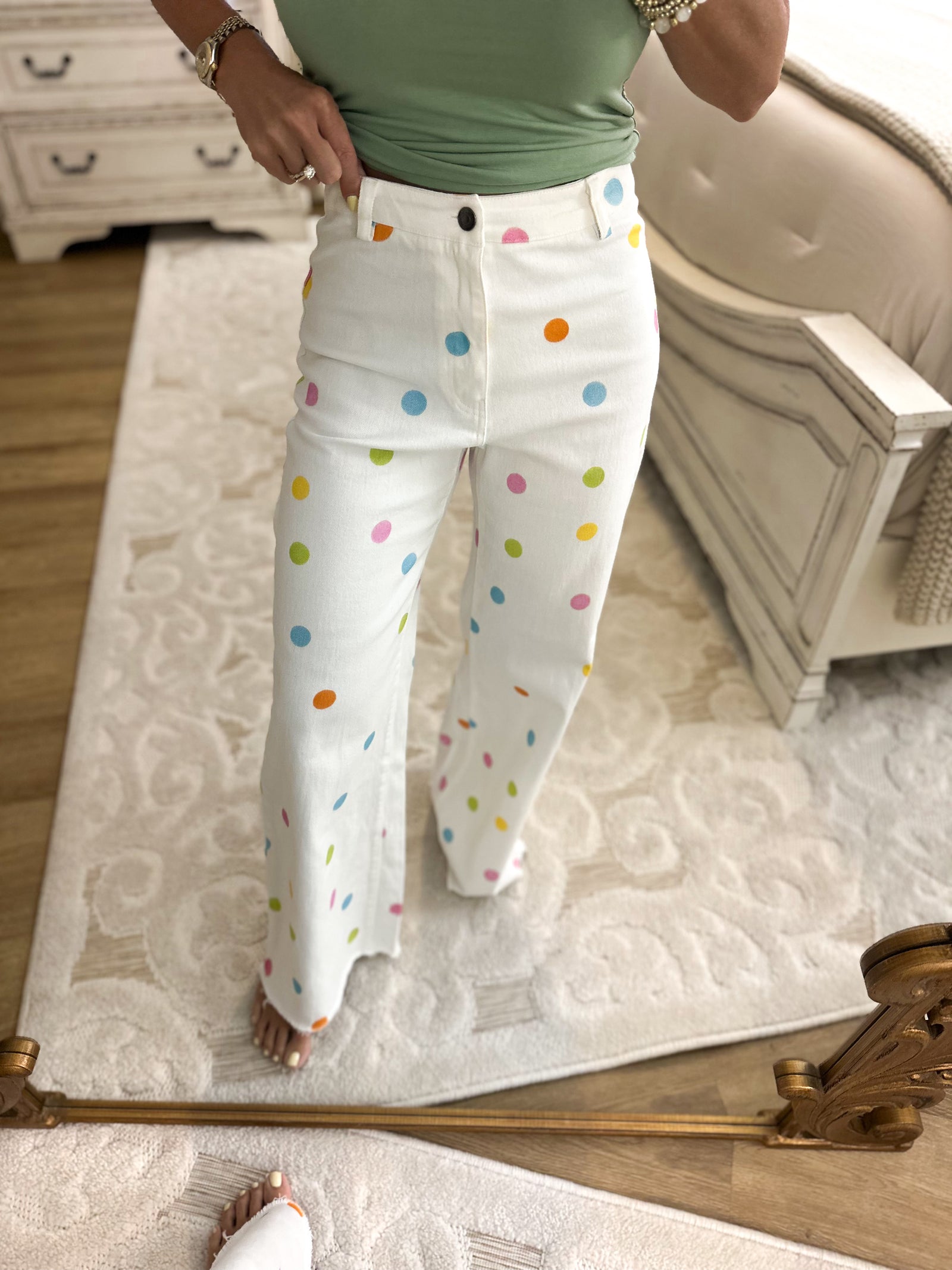 Holly Pastel Polka Dot Pants