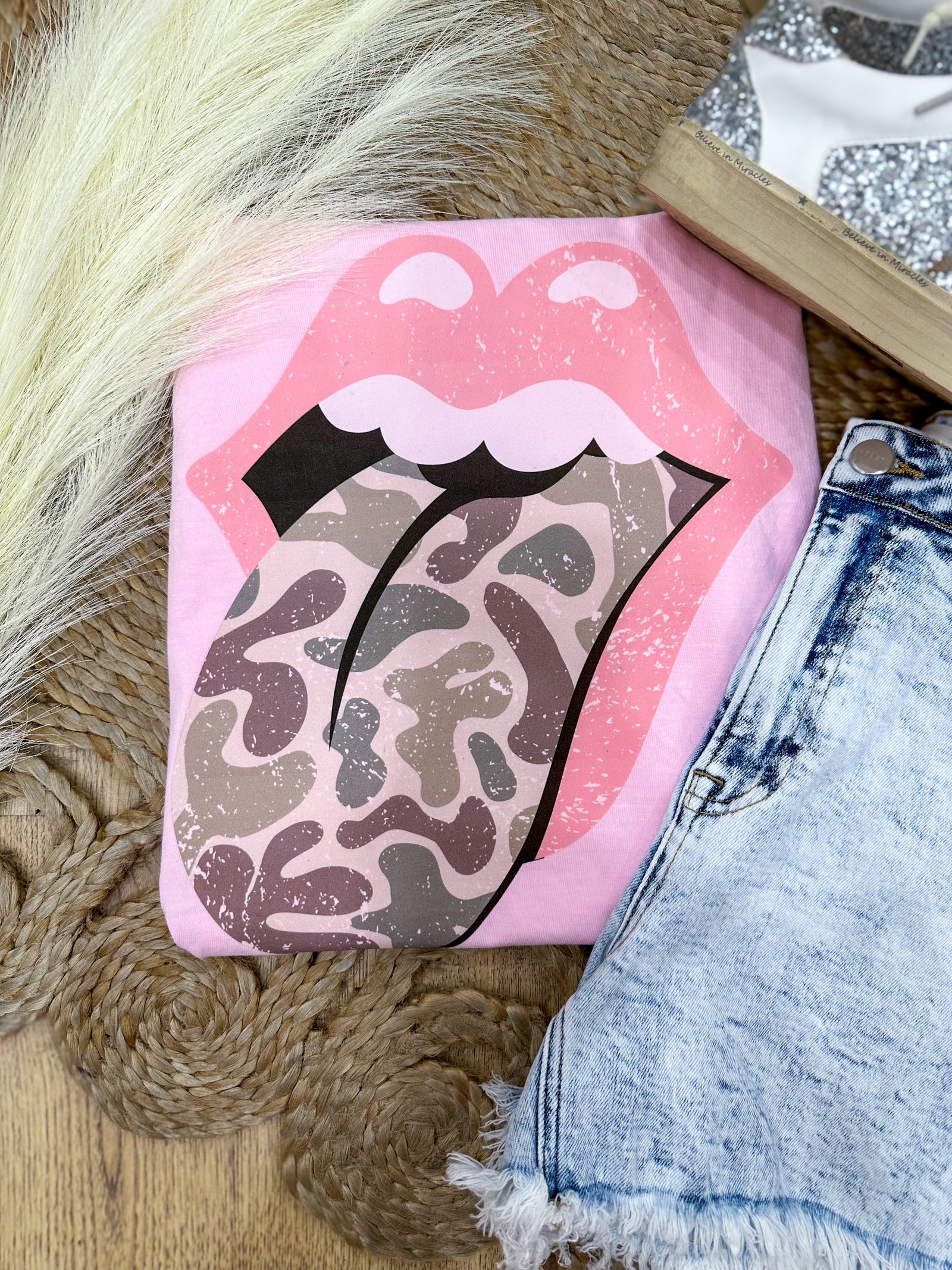 Trendy Camo Big Mouth Tee