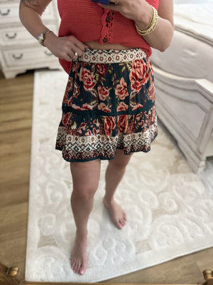 Lennon Floral Print Flowy Skort