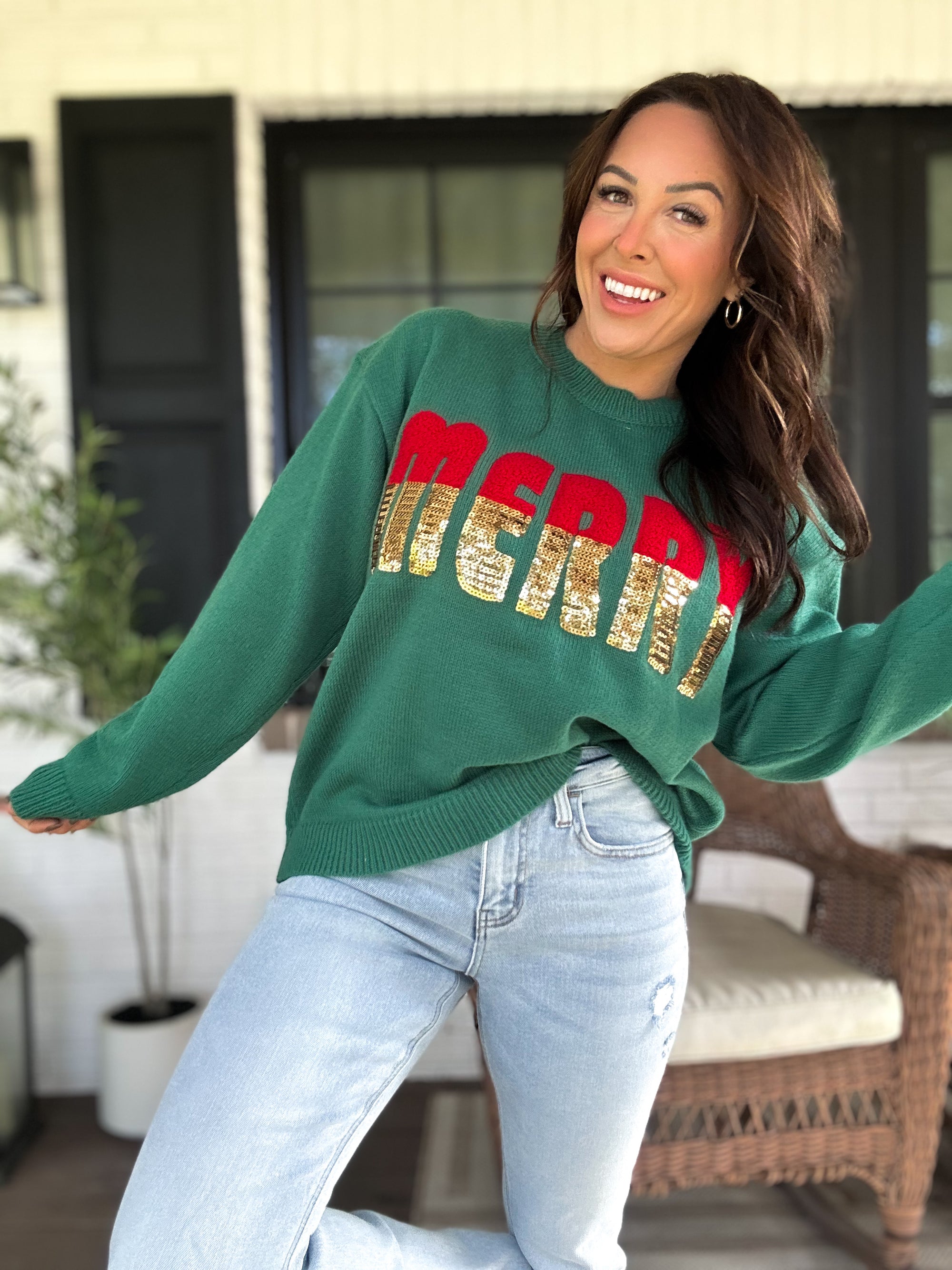 Emma Grace Glitz Merry Sweater