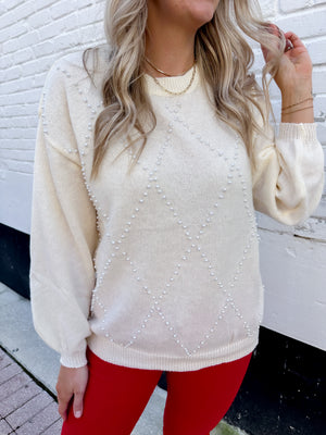 Nothing Better Than You Pearl Beaded Sweater